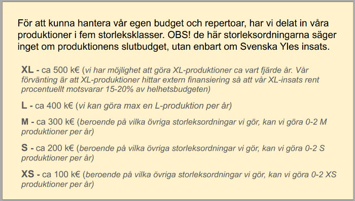 Skärmdump ur Svenska Yles dramastrategi.